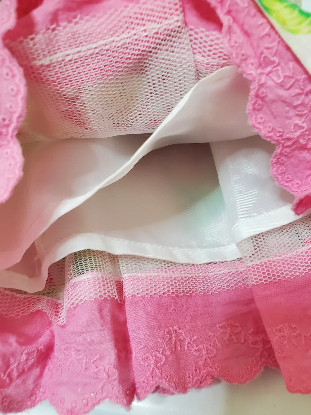 Blueberi Boulevard White Floral Dress with Pink Sash & Bow